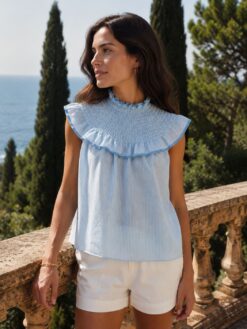 Blusa cuello nido de abeja - Imagen 2