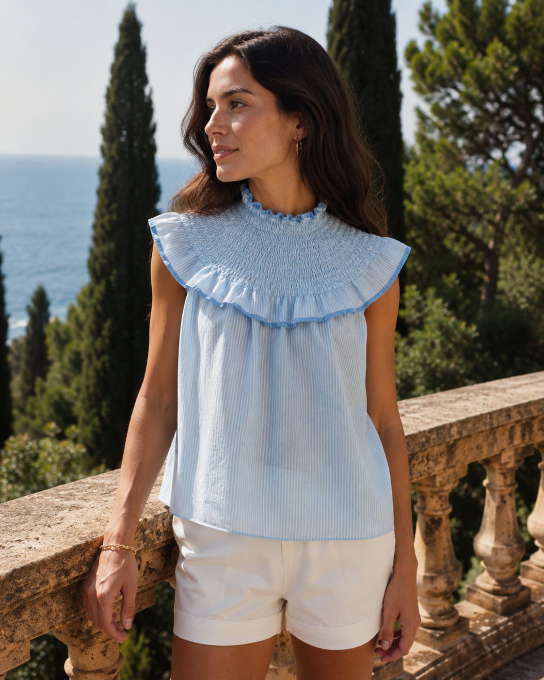 Blusa cuello nido de abeja - Imagen 2