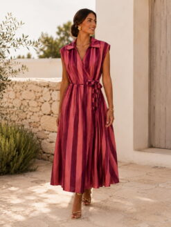 Vestido camisero cruzado de algodón - Imagen 2