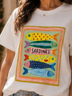 Camiseta estampada sardinas - Imagen 2