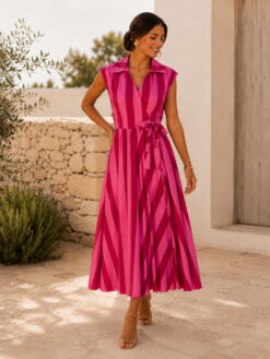 Vestido camisero cruzado de algodón - Imagen 3
