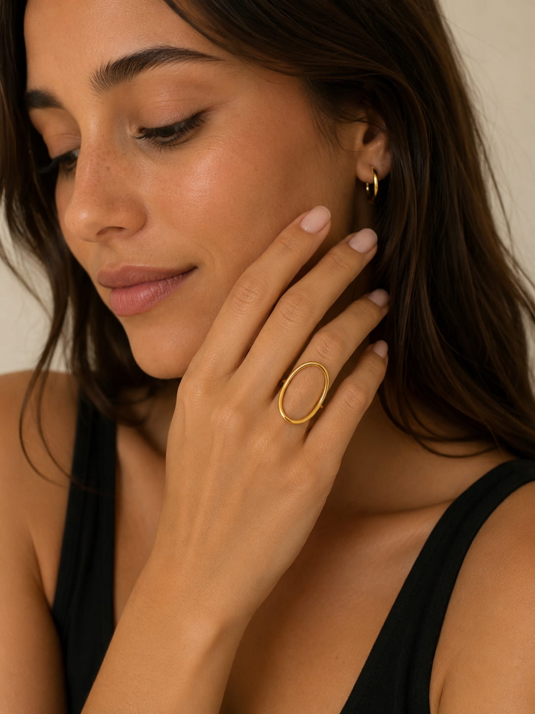 Anillo acero dorado