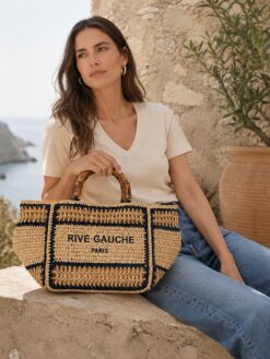 Bolso shopper efecto rafia