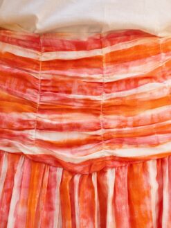 Falda midi rayas coral - Imagen 2